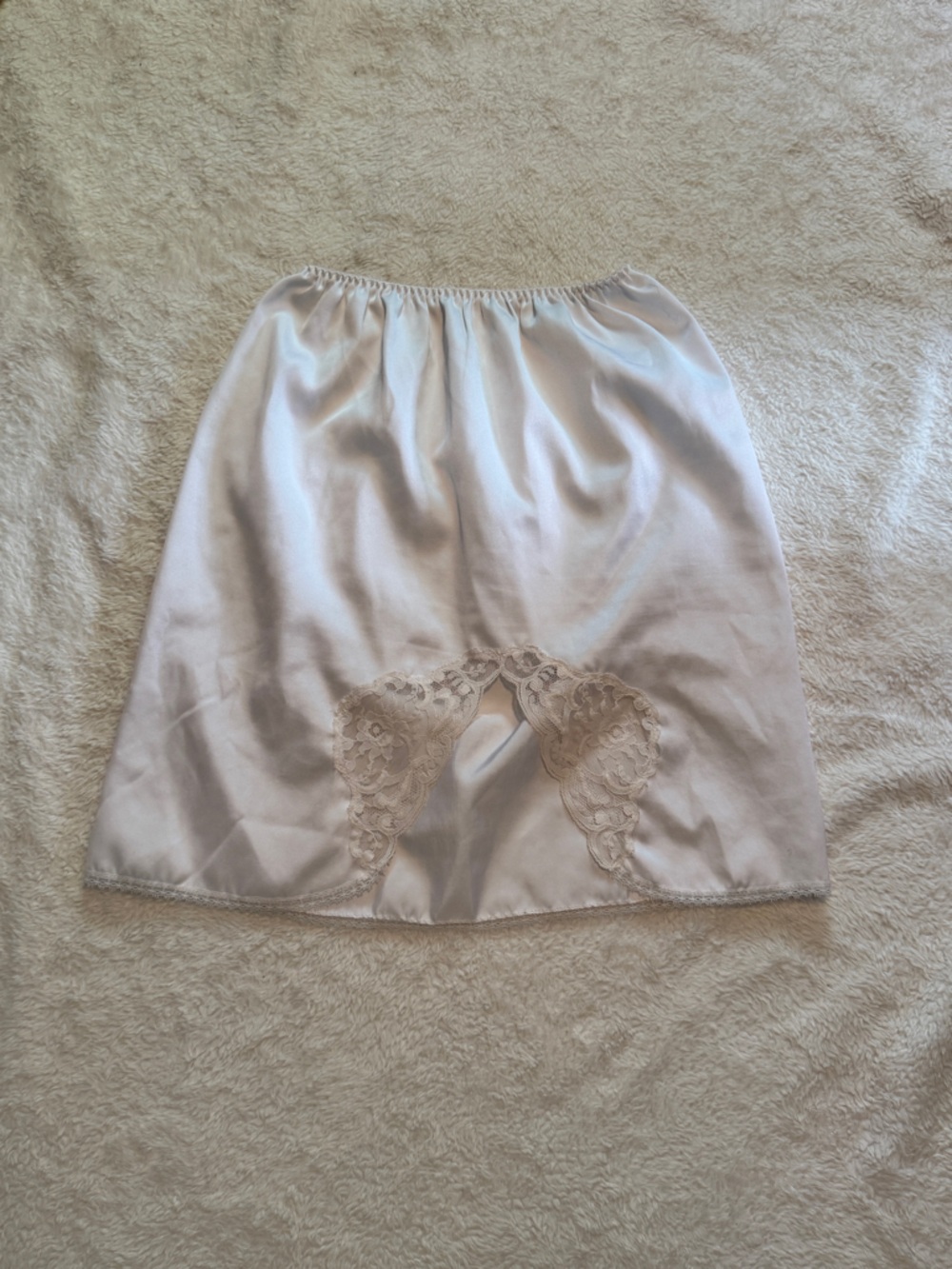 Classic Satin Lace Trim Camisole Slip in Cream